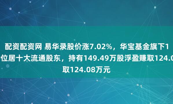 配资配资网 易华录股价涨7.02%，华宝基金旗下1只基金位居十大流通股东，持有149.49万股浮盈赚取124.08万元